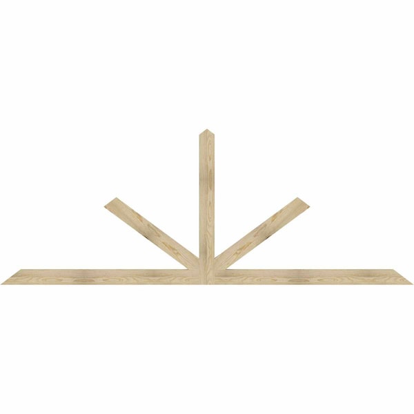 Ekena Millwork Saratoga Rough Sawn Timber Gable Bracket, Douglas Fir, 108"W x 40"H x 2"D x 4"F, 9/12 Pitch GBW108X40X0204SAR00RDF - main
